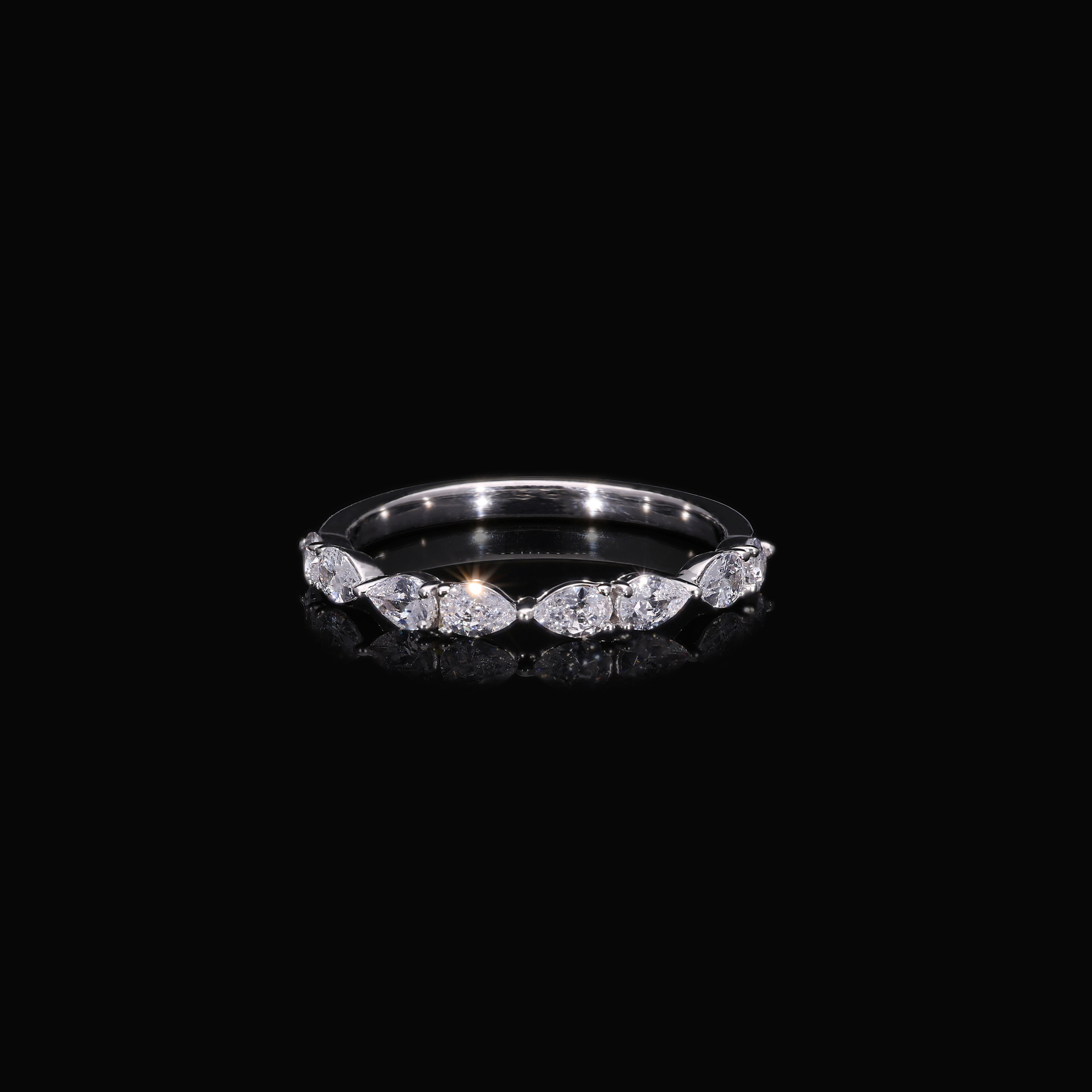 Pear Cut Lab Grown Diamond Half Eternity Band